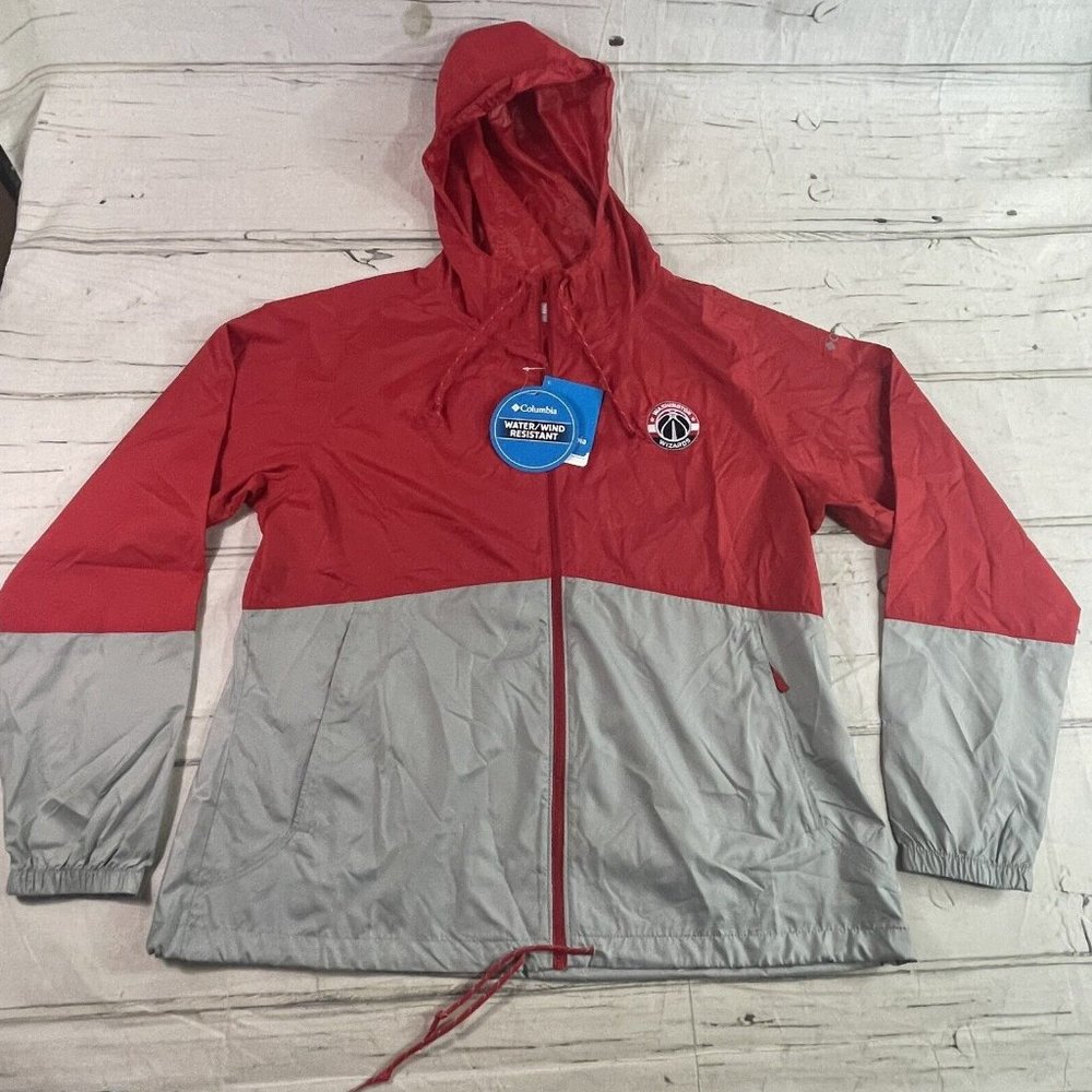 Vintage Columbia Washington Wizards Windbreaker Jacket Womens XL Full Zip NWT